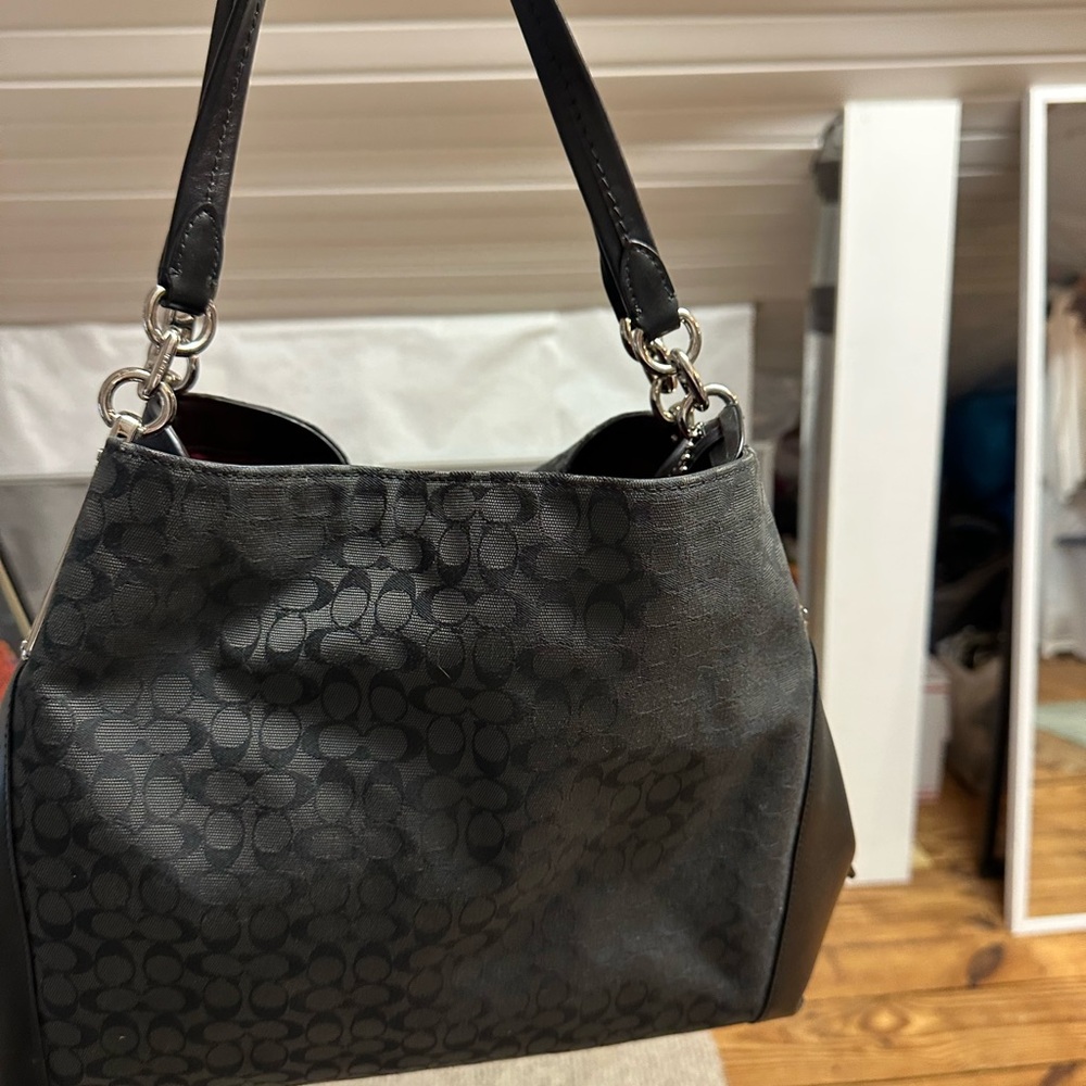 Coach Black Patterned Shoulder Bag